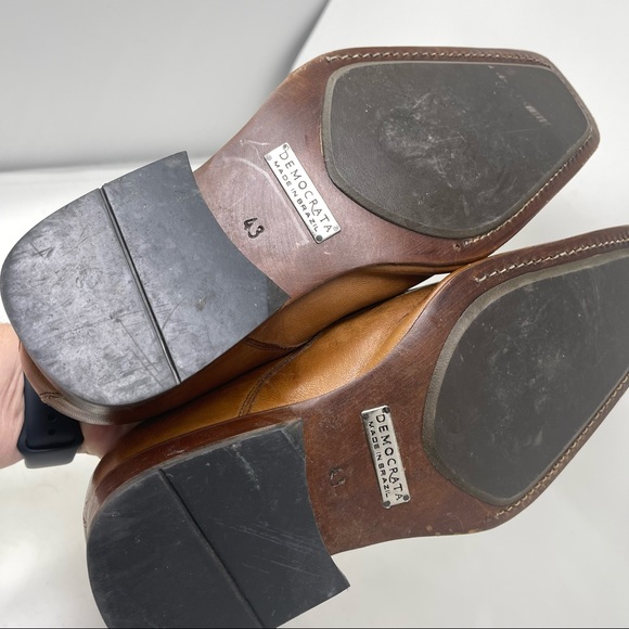 Democrata square toe leather shoe lace up size 43 or US size 10 - Picture 3 of 16